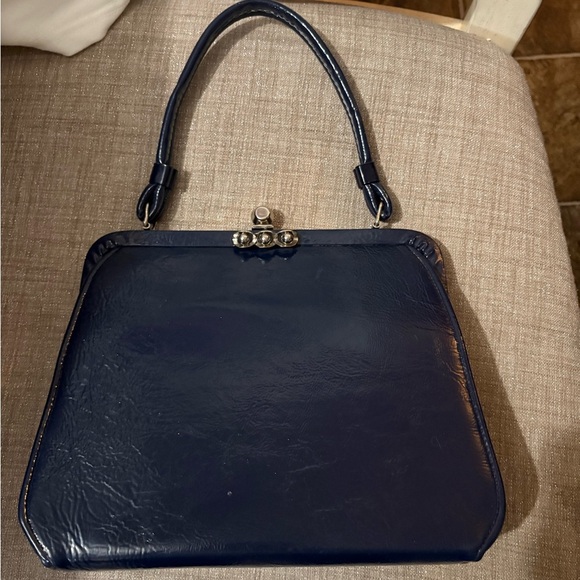 Vintage Elegant Navy Blue Handbag - Picture 1 of 6